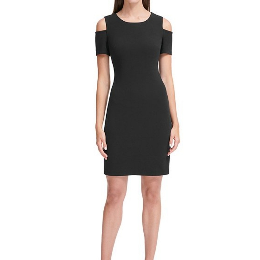 Tommy Hilfiger Navy Cold Shoulder Sheath Dress Size 4